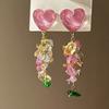 Color summer gorgeous fireworks earrings girl heart dopamine personality contrasting color fun stud earrings long beaded earrings