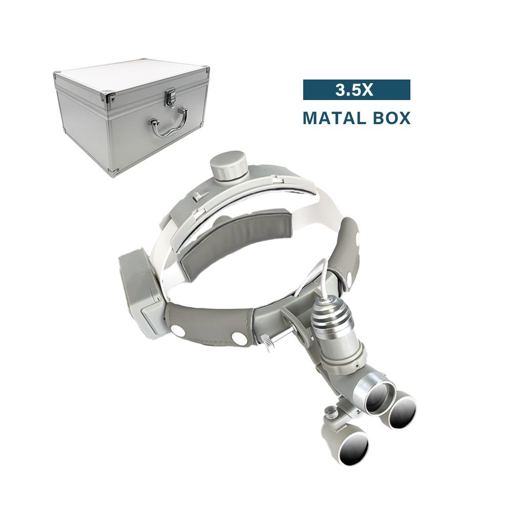 

NICEDEN/ X2.5/X3.5 Увеличительное стекло Хирургические стоматологические лупы Мощность налобного фонаря 7 Вт Яркость светодиодов Стоматологическая налобная лампа Медицинская смотровая лампа Aluminum Box 3.5X