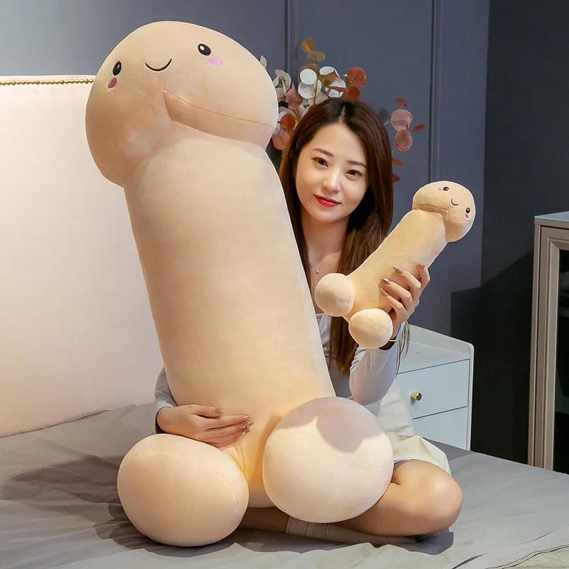 Cute Funny Penis Plush Toy Simulation Stuffed Soft Dick Doll Real-life Penis Pillow Cushion Cute Sexy Toy