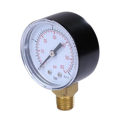 Mini tryckmätare Filter Vatten Luft Olja Vakuum Däcktrycksmätare Mätning 60PSI sidomonterad 1/4" tums rörgänga manometer