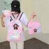 3-teiliger Schulrucksack für Mädchen Y2K mit Lunch-Taschen, Studenten-Taschen-Set, Kinder-Stifttasche, zurück zur Schule, Anime-Leinwand-Rucksack