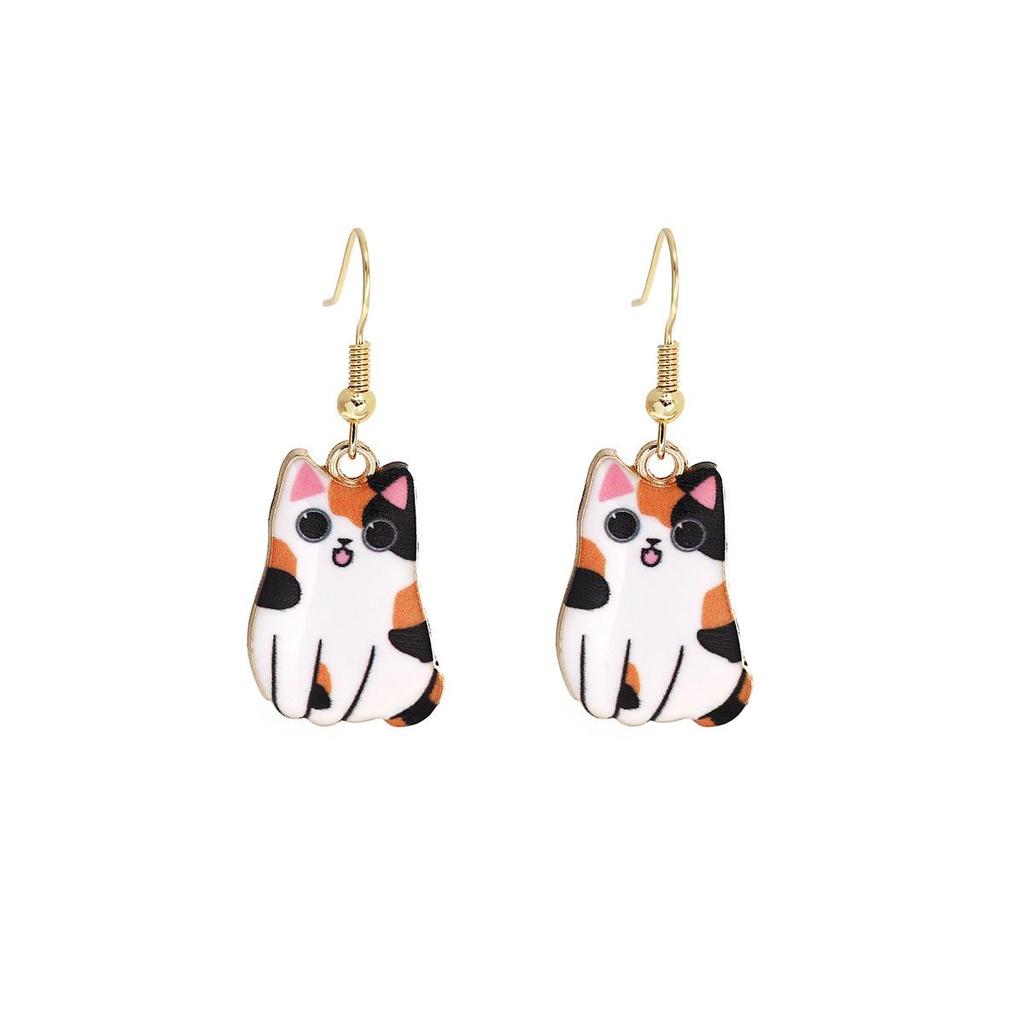 Cute Cartoon Kitten Earrings - Fun, Creative, and Fashionable Animal Drops In Japanese and Korean Styles for European and American Tastes.