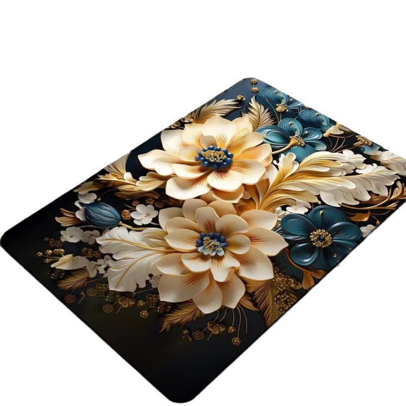 3D Flower Floor Mat Bathroom Absorbent Quick Drying Anti Slip Foot Mat Bathroom Kitchen Floor Mat