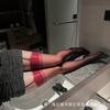 Sex stockings Sexy black silk oily silk, silk horse oil free red suspenders Open crotch underwear