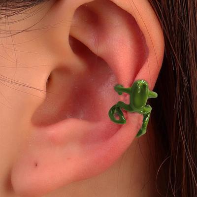 1/2/3 Pairs Frog-Shaped Earrings Clip-On Functionality Alloy Ear Clips Electroplated Earrings Jewelry Accessories