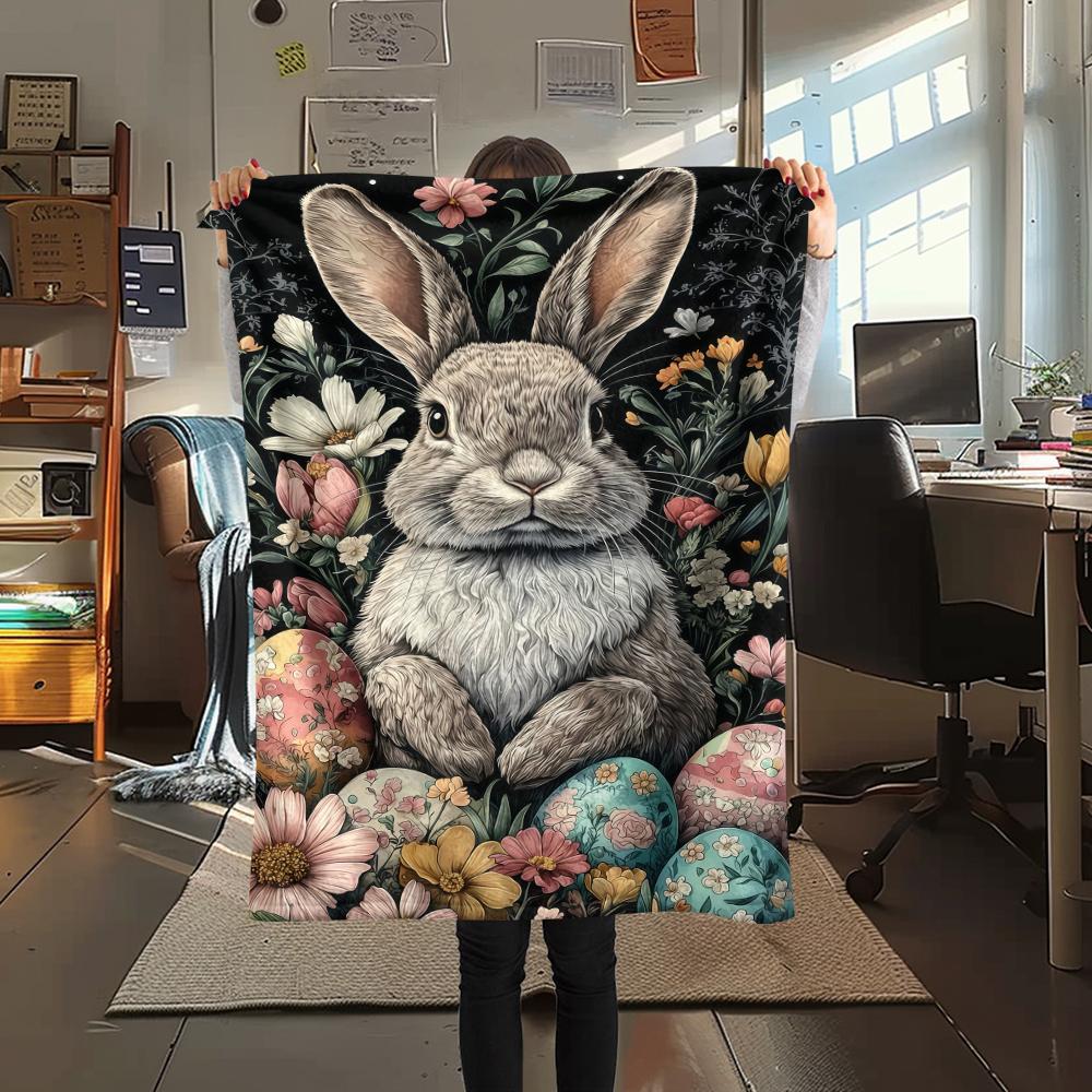 Easter egg Print Flannel Blanket,High quality Comfortable for All Seasons,Home Decor,Warmth and Comfort,Perfect for Christmas Gifts