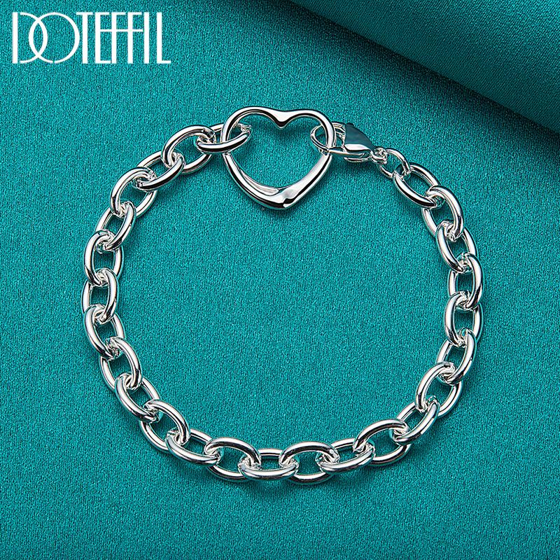 O-shaped Heart Bracelet Fashion Gift Silver Jewelry
