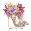 2D/Flat High Heels DIY Diamond Painting Desktop Ornaments Kit Diamond Painting Desktop Decorations for Home Office Desktop Decor