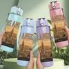 1PC Los Angeles City Print 750ml Color Plastic Sports Water Bottle Leakproof Flip Straw Lid Suitable for Sports Office Home Use