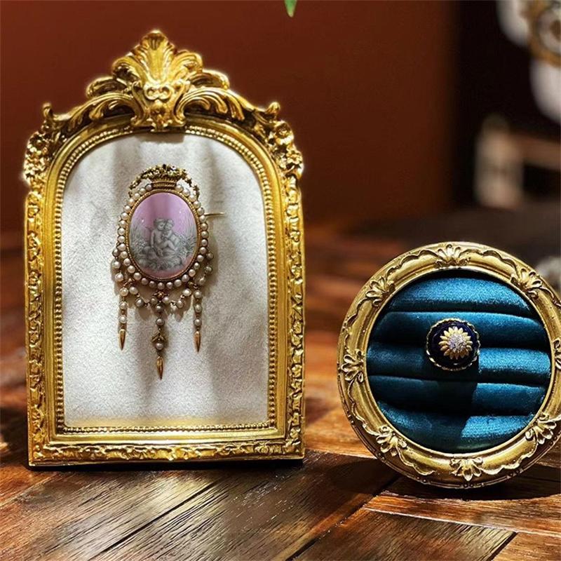 Vintage Harz Samt Schmuck-Ausstellungsständer Retro Halskette Armband Ohrring Anhänger Ausstellungs-Requisitenhalter Klassischer Schmuckständer