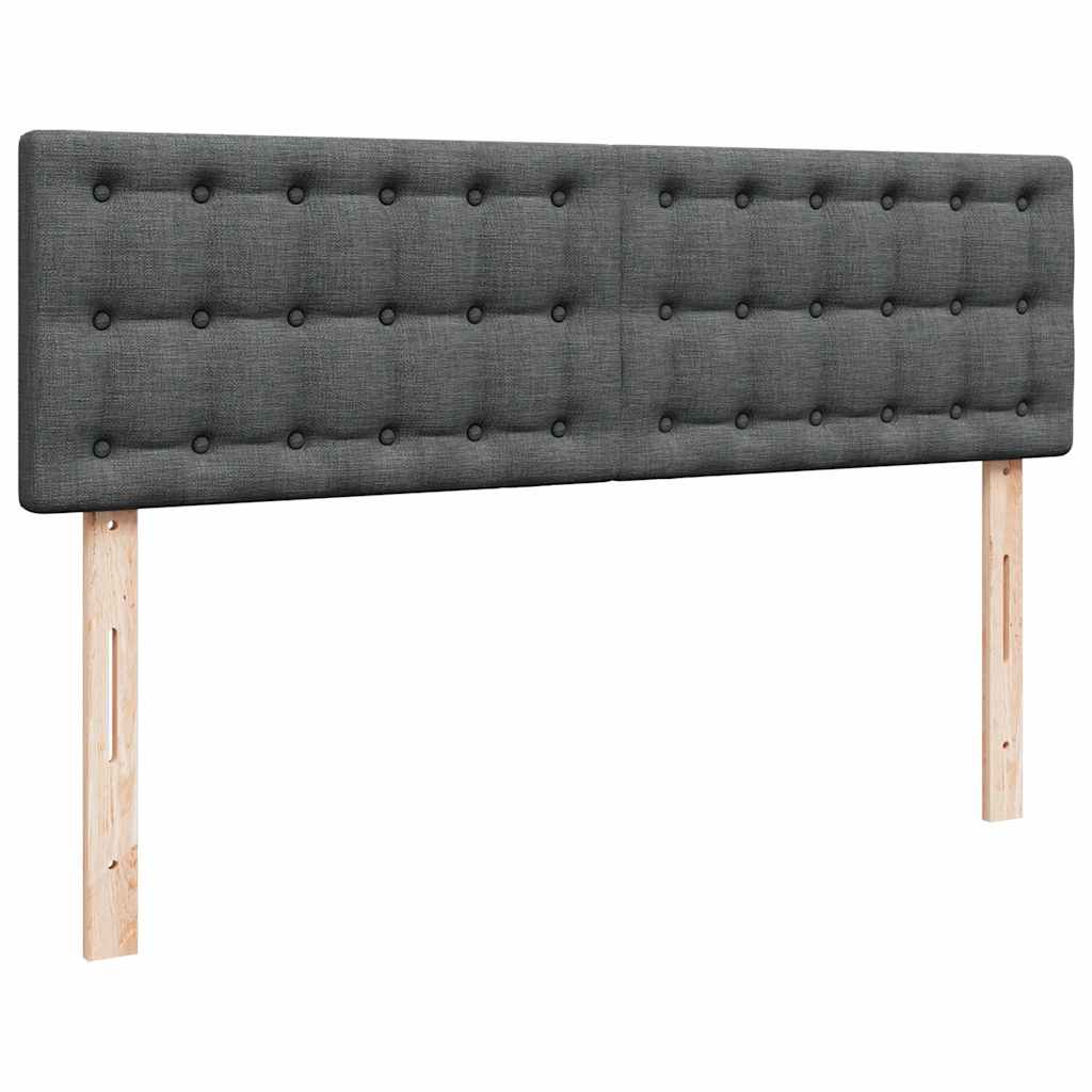 Ottoman Bed with Mattress Dark Grey 140 X 200 Cm Fabric
