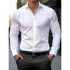 Chemise Casual Mode Homme, Printemps et Automne Casual Respirante Col Revers Bouton Manches Longues