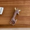 Red Black Enamel Cartoon Giraffe Imitation Pearl Long Brooch Unisex Casual Accessory for Women and Men