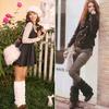 Women Winter Warm Crochet Knit High Knee Leg Warmer Leggings Boots Decor Socks