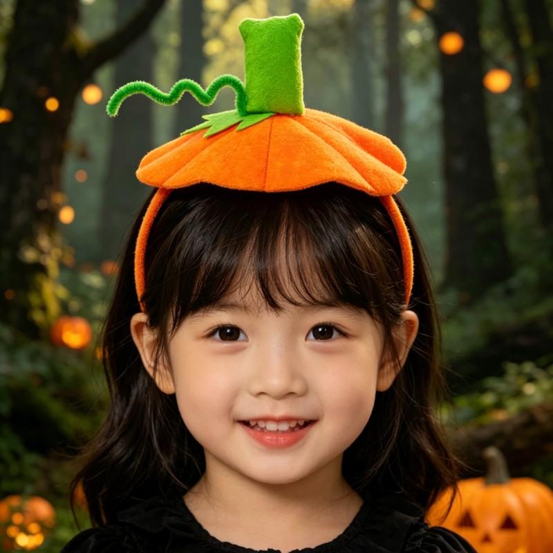 Halloween Pumpkin Headband Kids Party Costume Accessory Festive Decoration Prop