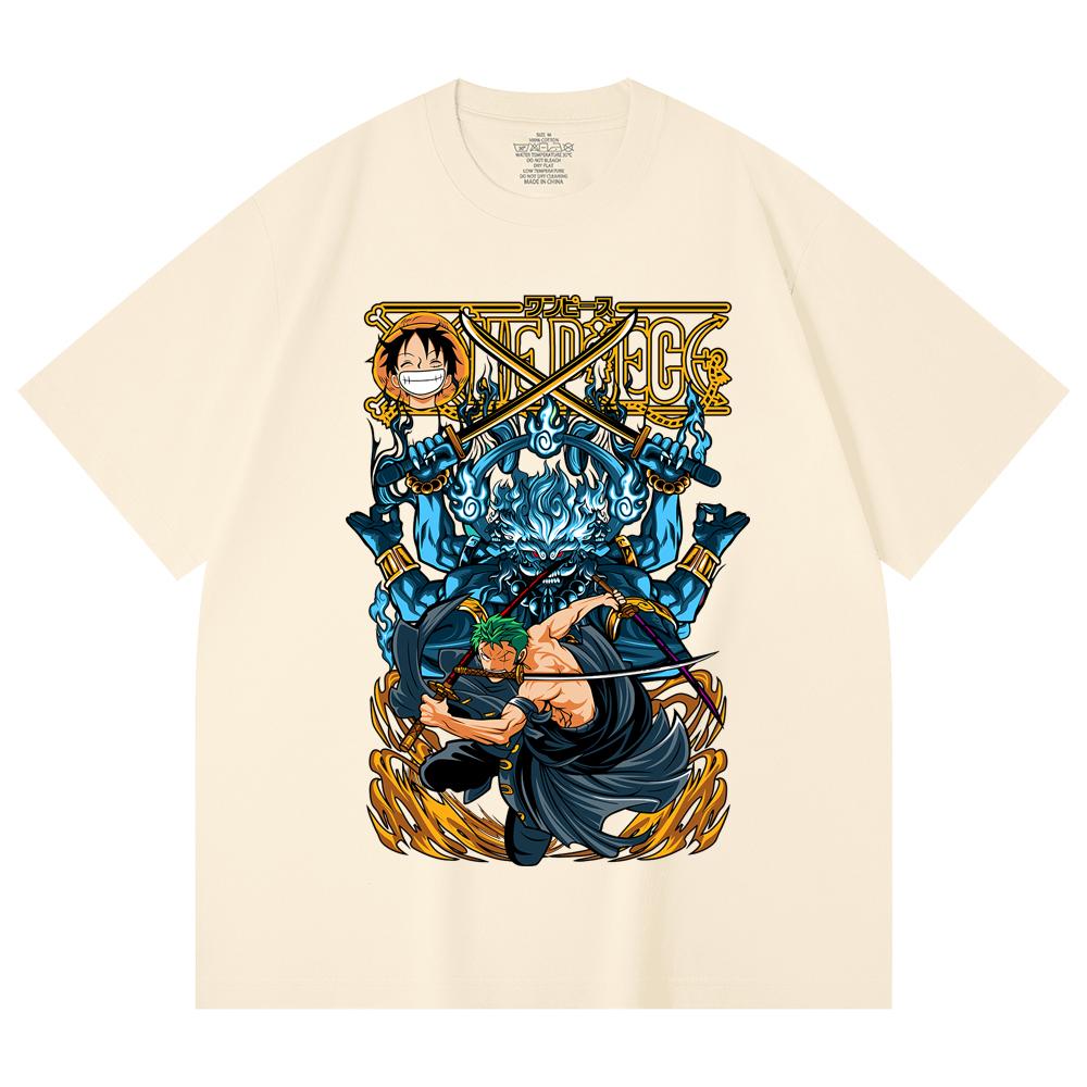 

230 г/м² 100% хлопок Цельный V8 Принт Zoro Унисекс Тяжелая хлопковая футболка XS абрикосовый