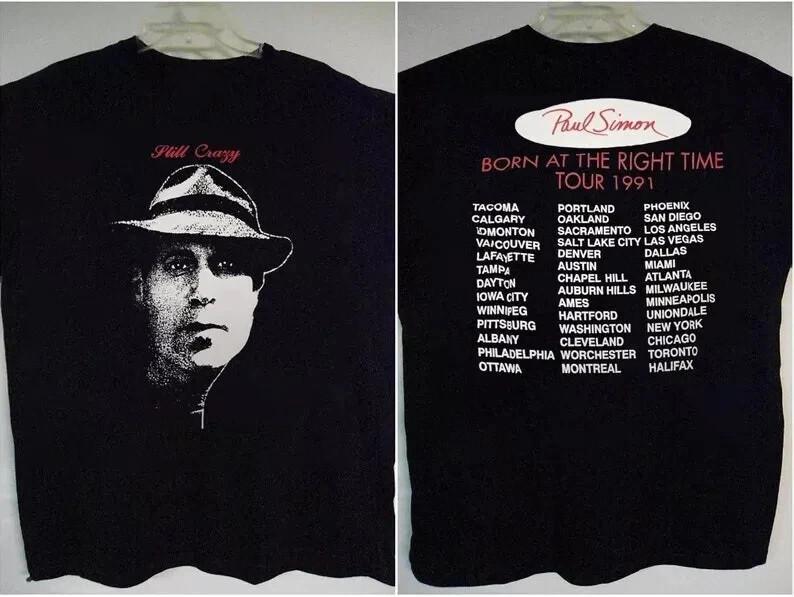 Paul Simon Still Crazy Born At The Right Time Tour 1991 T-Shirt L