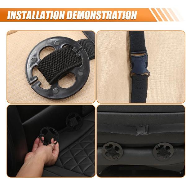 Luxury Faux Leather Car Seat Cover, Anti-Slip Waterproof Universal Front Bottom Seat Protector With Storage Pocket, Triangular Pattern Vehicle Seats