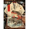 Men's Summer Fashion Printed Short-Sleeve Shirt, Casual Retro Men's Trendy Lapel Casual Top, Hawaiian Shirt