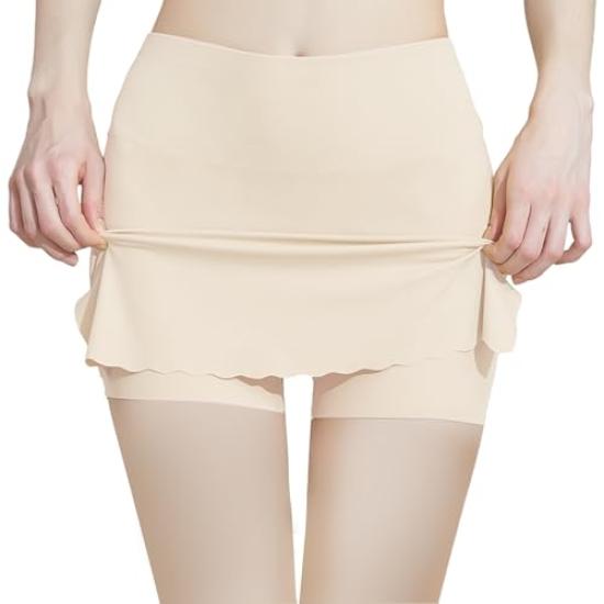 

Veimia Летние трусики-шорты с высокой эластичностью, удобные и прохладные, предотвращающие просвечивание, женские [не врезающиеся, бесшовные, не скатывающиеся, бежевый