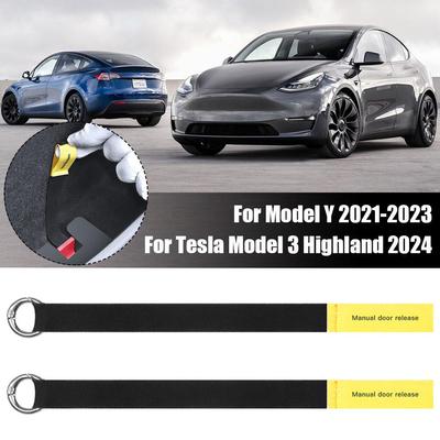 2PCS Rear Door Emergencies Safety Pull Rope For Tesla Highland 2025 For Model Y 2025-2025 Emergency Handle Car Accessory