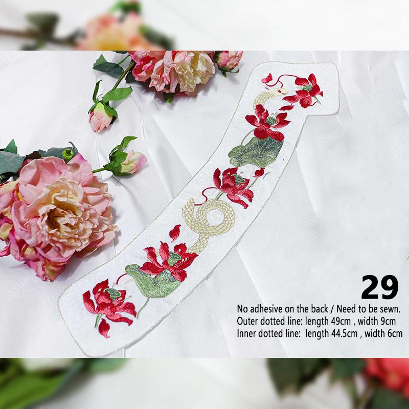 1 Stück Stickerei-Aufnäher im chinesischen Stil Qipao Hanfu Kantenrock Kopfaufnäher DIY Robe Kleid Applikation Dekor Nähzubehör