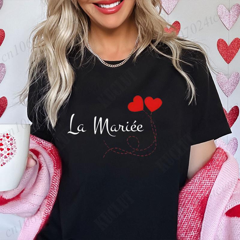Bachelorette Hen Party Evjf Future Team Bride T-Shirt French Women Short Sleeved Tees Graphic Tops Bridal Shower Wedding Clothes