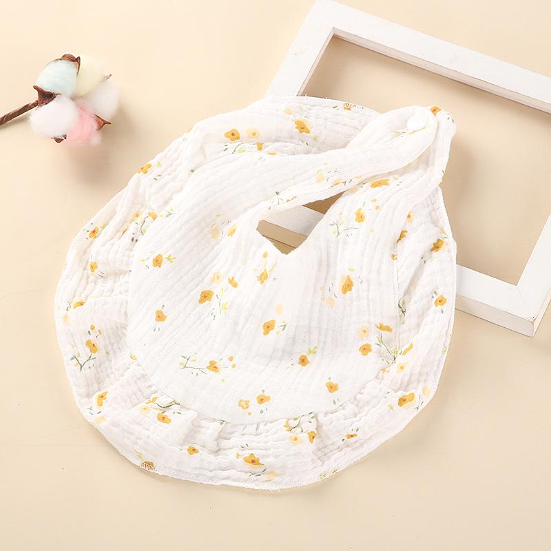 Cherry Rainbow Ruffle Edge Pure Cotton Baby Bib