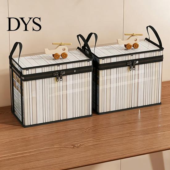 Kids Toy Storage Box Transparent Clothes Bag, with Sturdy Handles, Durable Plastic Visibility High-strength Bin Book Organizer, Moisture-proof