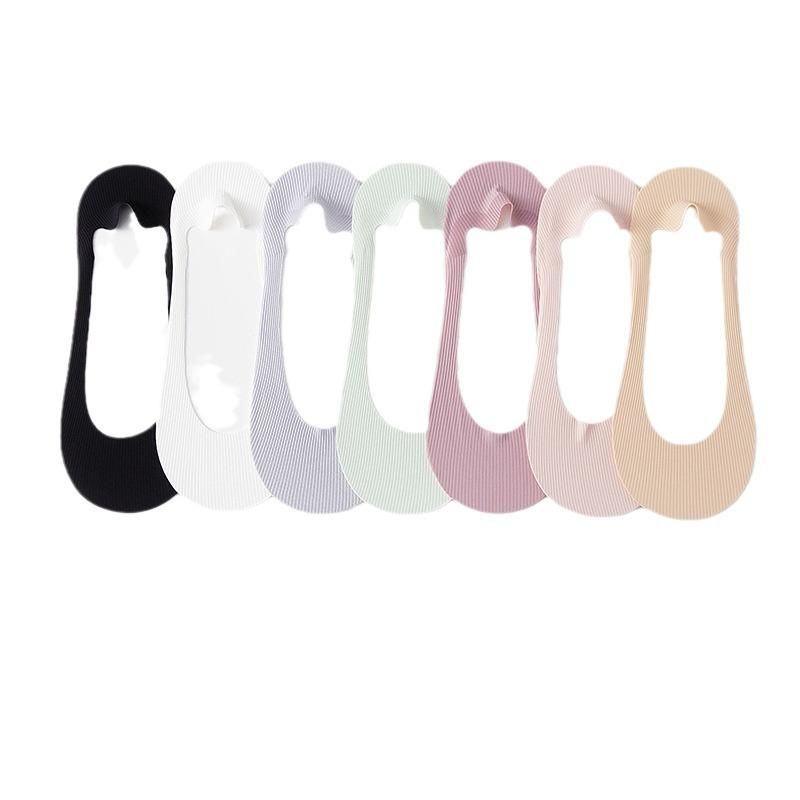 Șosete de damă subțiri de vară, antiderapante, cu fund de bumbac, cu gură joasă, invizibile, tip șosete barcă din mătase de gheață