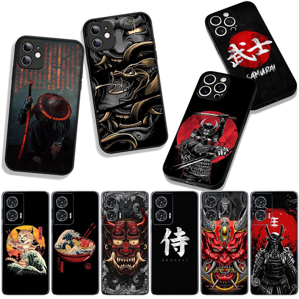 Japanese Style Samurai Hannya Unique Phone Case for iPhone 17 16 15 14 13 12 11 Series Pro Max Plus Double Layer Protection