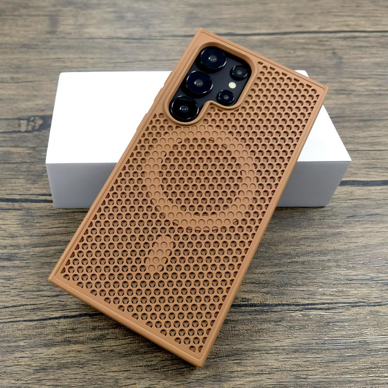 Luxury Dissipate Heat Plastic Phone Case For Samsung Galaxy S25 S24 S23 S22 Ultra Plus S 24 23 22 S24Ultra For Magsafe Charge Phone Cover