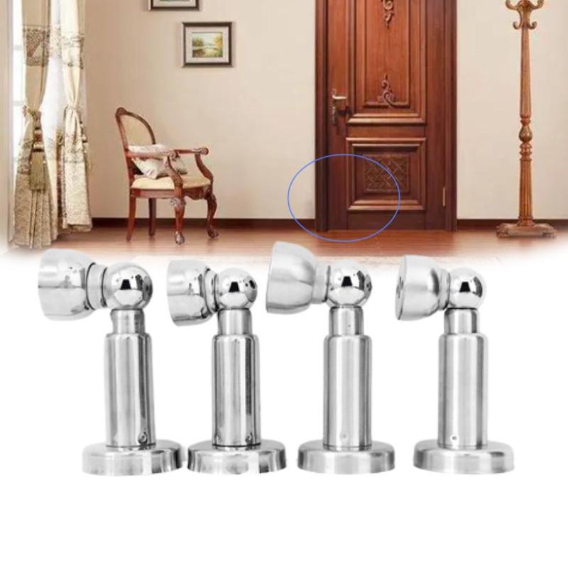 Premium Stainless Steel Adjustable Door Stopper Invisible Wall Mounted For Bathroom Bedroom