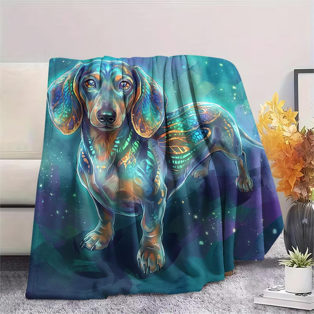 Blue green puppy goat Print Flannel Blanket,High quality Comfortable for All Seasons,Home Decor,Warmth and Comfort,Perfect for Christmas Gifts