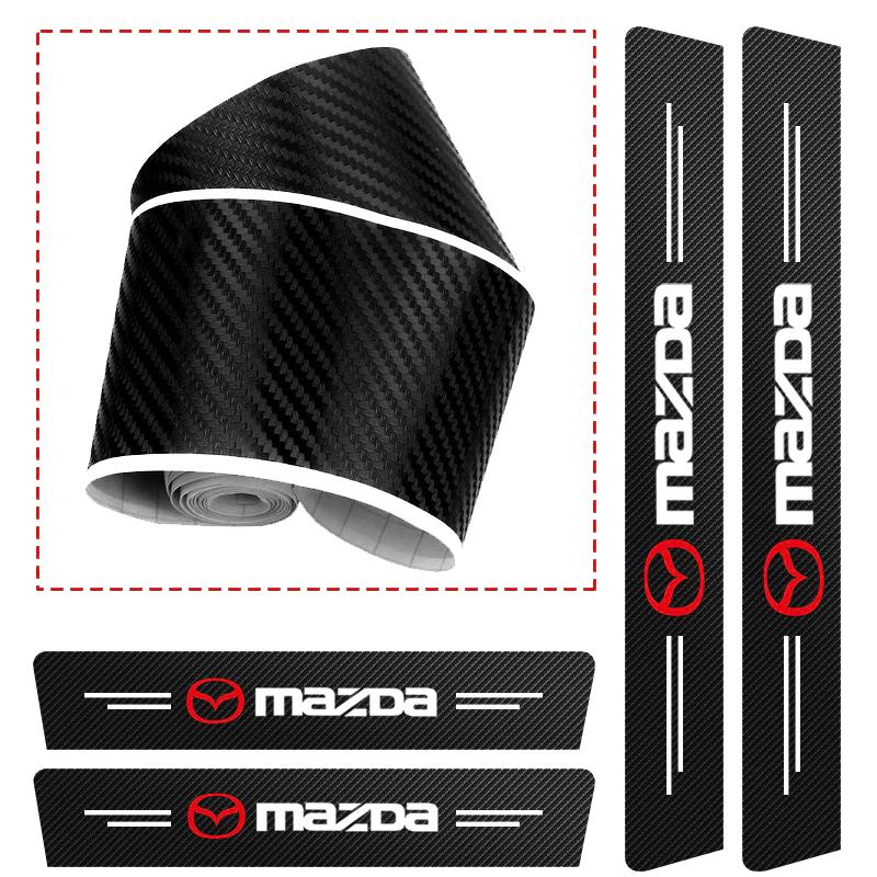 Universal 3D Carbon Fiber Car Door Sill Protector Stickers For Mazda 3 6 CX5 2 CX3 CX9 MX5 RX8 Axela Demio Atenza MS