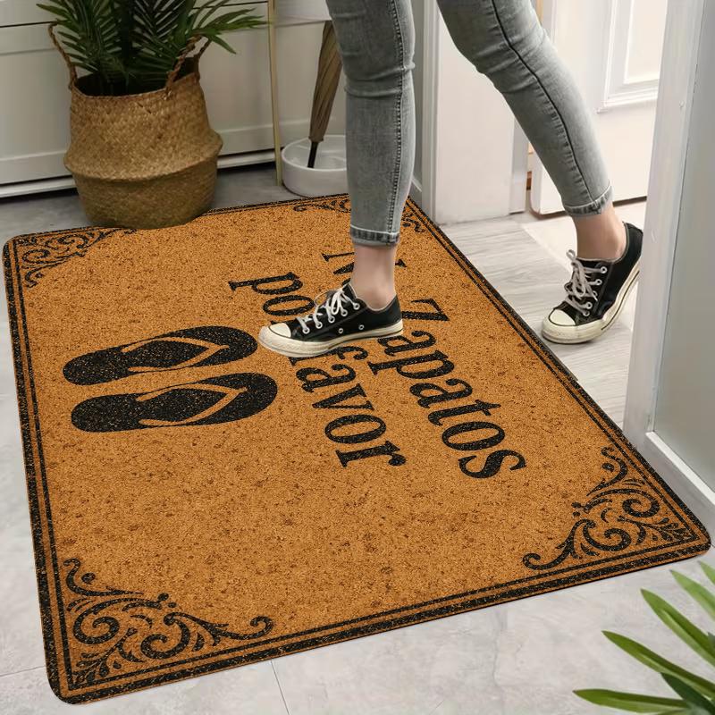 Decorative Rustic Spanish No Zapatos Por Favor Welcome Doormat Mat Porch Entrance Rug Home House Decor Entry Floor Mat
