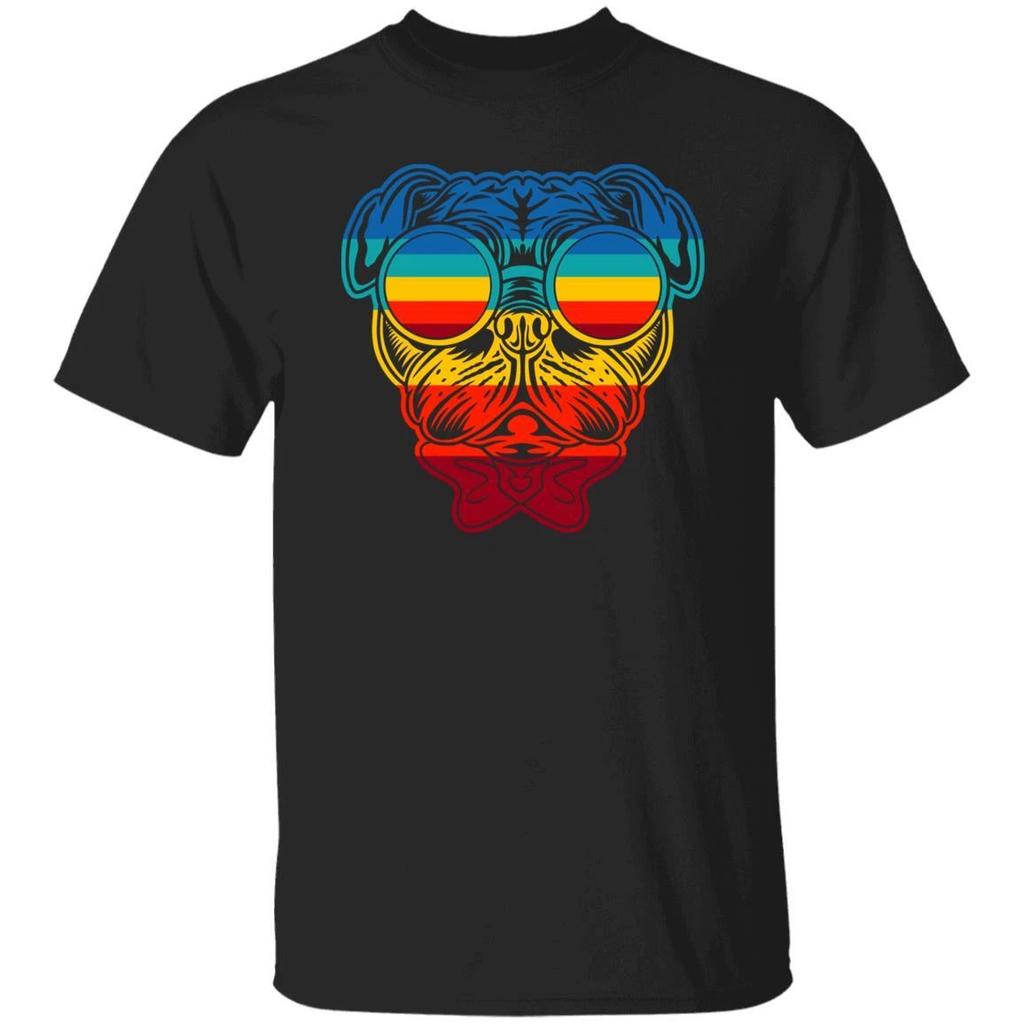 Cool retro pug T-Shirt gift Pug Dog owner Unisex Tee Black Navy Dark Heather