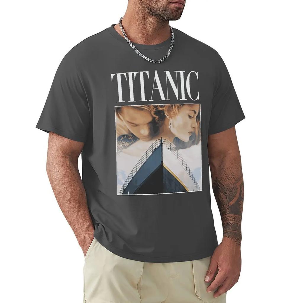 Titanic T Shirts Unisex Black Leonardo DiCaprio Kate Winslet Tee Vintage TShirts Mens Womens Throwback Homage T-Shirt Funny Gift