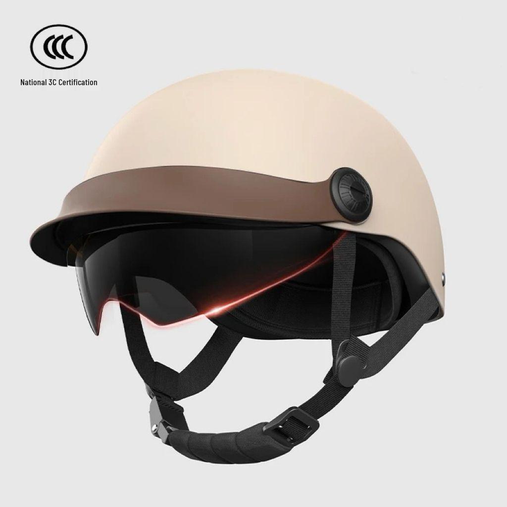 Certified Electric Vehicle Summer Sun Protection Retro Half Helmet for Men & Women