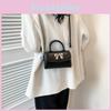 Fashionable Pu Leather Small Square Bag For Women With Bow Detail And Magnetic Closure