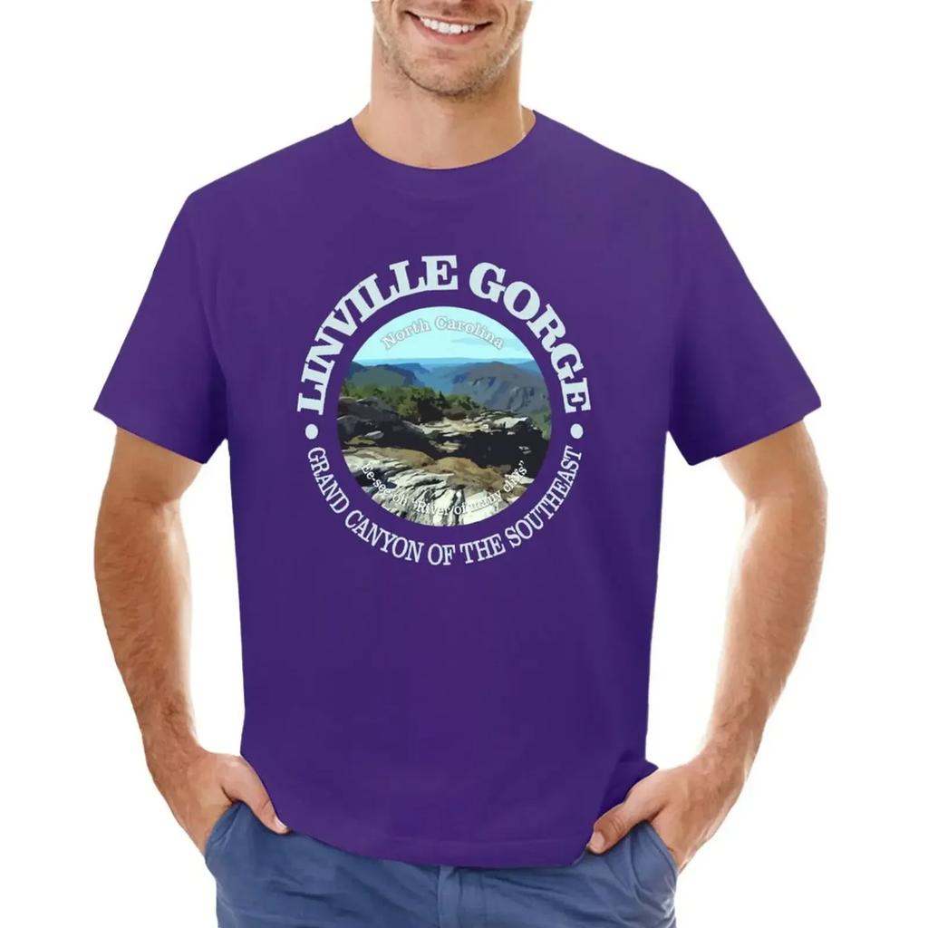 Linville Gorge (rd) T-shirt blacks Aesthetic clothing mens graphic t-shirts big and tall