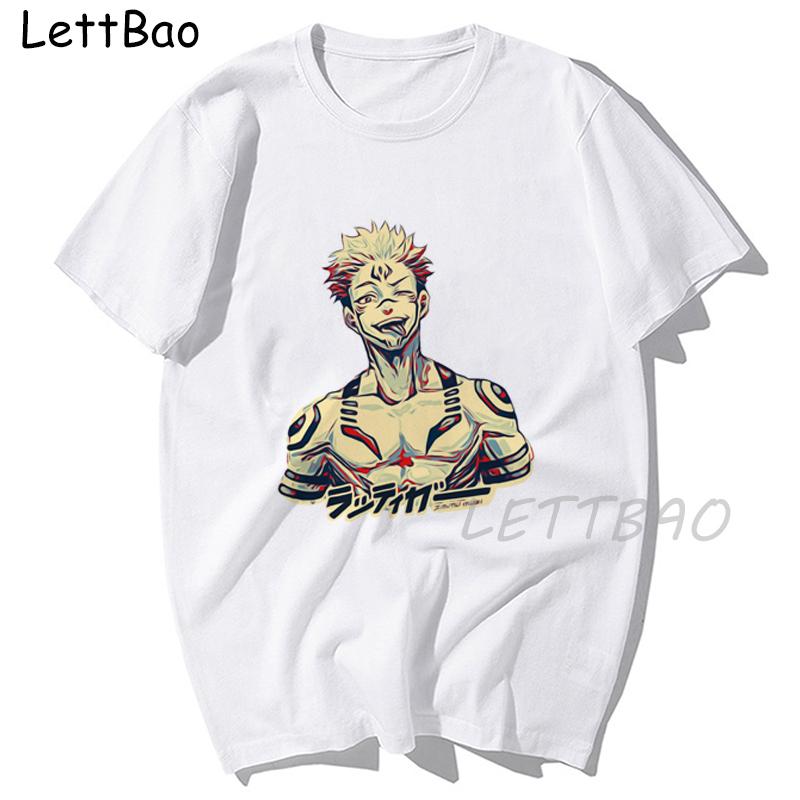 Anime Jujutsu Kaisen Gojo Satoru Yuji Itadori Short Sleeve Female Tops Tees Harajuku Jujutsu Vintaget