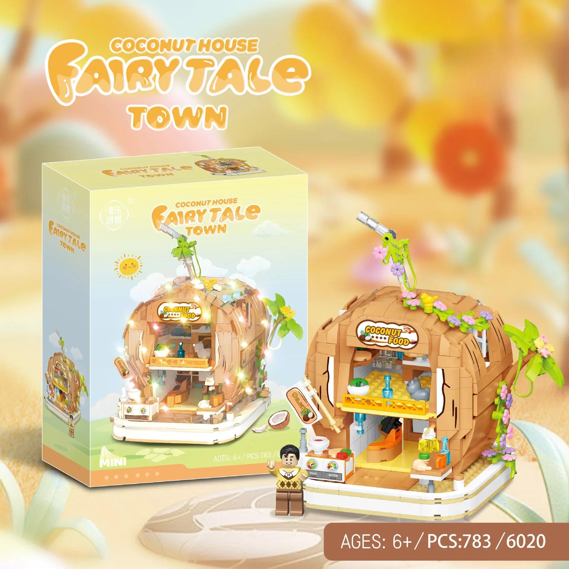 

Фруктовый городок с видом на улицу Мини-строительные блоки Игрушка в подарок