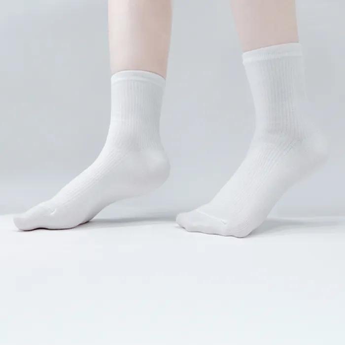 5 Pairs of Lululella Korean-made New Light Color Ribbed Mid-calf Socks