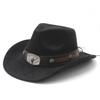 Ethnic Style Minority Suede Hat Belt Male And Female Couple Hat Western Cowboy Top Hat