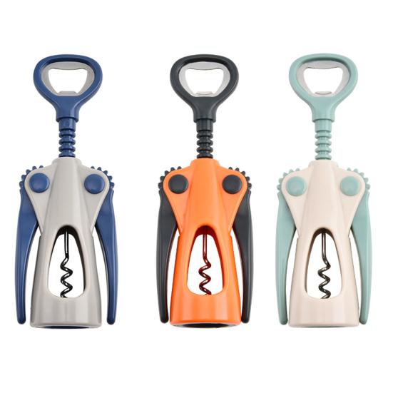 Wine Bottle Opener Ergonomic Handle Wing Corkscrew with Non-Slip Grip Dual Function Bottle Opener for Cork Beer Caps Portable Bar Tool for Home Party