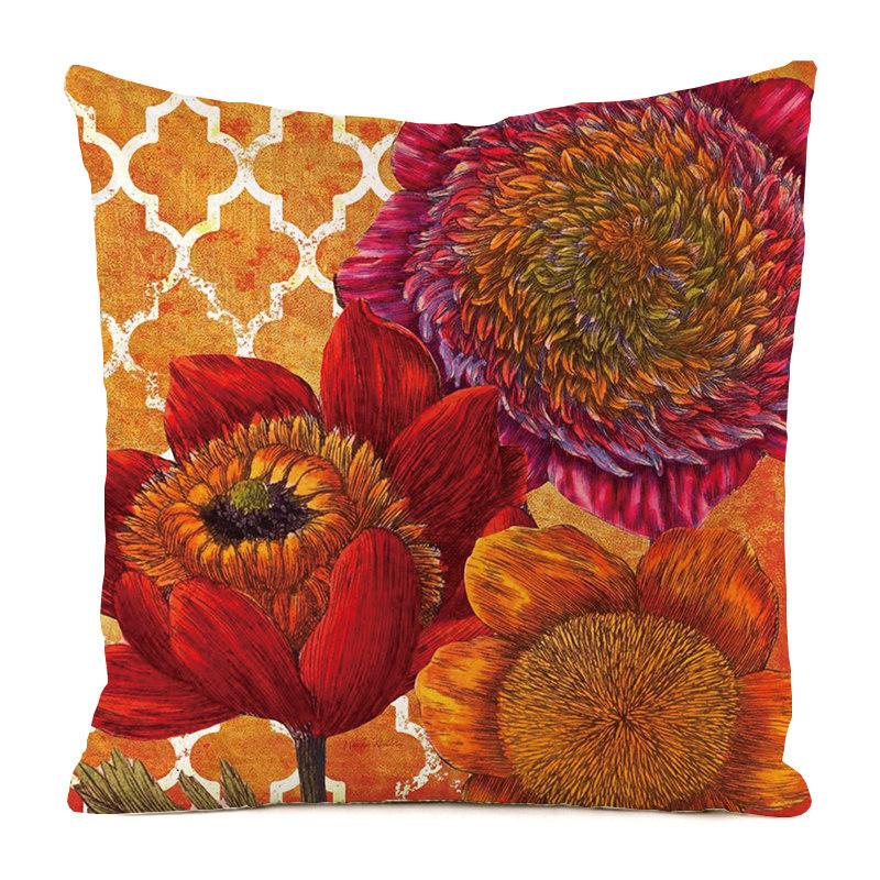 Heimdeko Bunte Blumen- und Schmetterlingsdruck Kissenbezüge Muster Kissenbezug Geeignet für Sofa Schlafzimmer Auto Kissenbezug