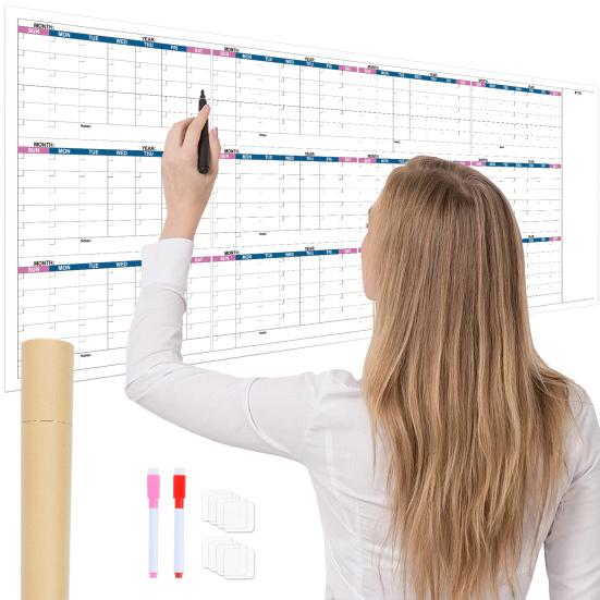 Extra Large Calendar Without Date Easy Planning Reusable Matte Whiteboard Wall Calendar Year-Round Planning Tool