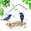Clear Acrylic Bird Feeder with Strong Suction Cup Easy-Clean, Perfect for Garden
