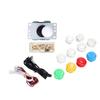 DIY Games Console Kit Single Electroplating Rocker LED Buttons Set for Arcade Games ConsoleSingle Set White